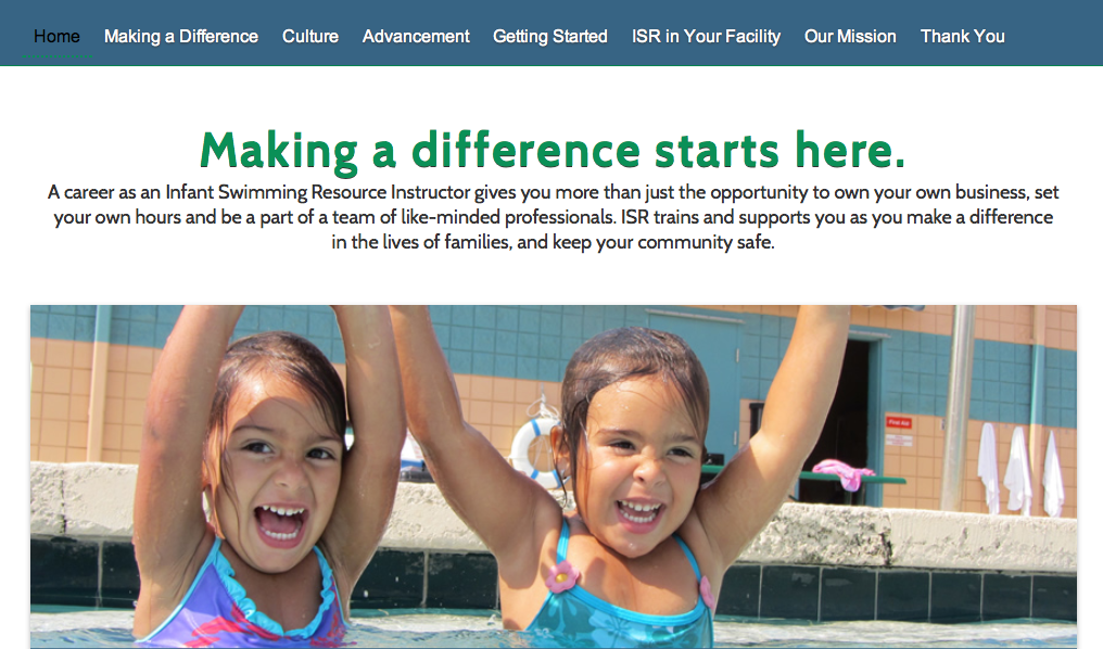 Making a difference? Join our team! Infant Swimming Resource